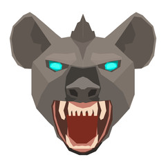 Vector of a hyena Hyaenidae head design on white background. Wild Animals. Easy editable layered...