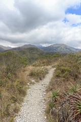Views on the hike around vulcano lake cuicocha close to otavalo, ecuador