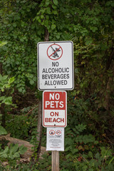 Warning Sign Entering Beach