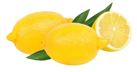 Fresh lemon isolated on white background with clipping path