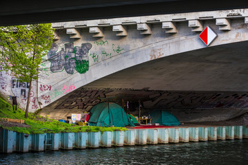 tent under the bridge