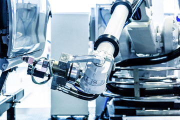 robot arm in factory