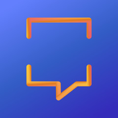 Square gradient speech bubble made from circle blending on path with copy space