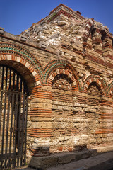 Curch in Nessebar, Black Sea coast, Bulgaria. Historical church Archangel Michael and Gabriel in town Nessebar, Bulgaria