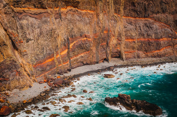 Incredible view of the sea coast. Madeira. Portugal