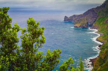 Fototapeta na wymiar Incredible view of the sea coast. Madeira. Portugal