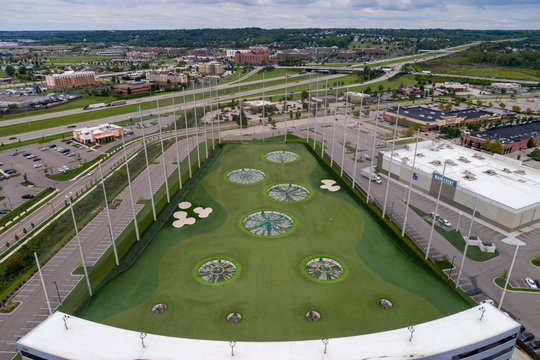 Golf Driving Range With Clouds