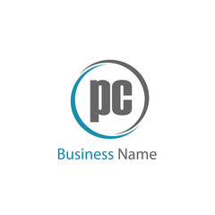 Initial Letter PC Logo Template Design