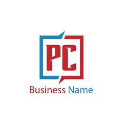 Initial Letter PC Logo Template Design
