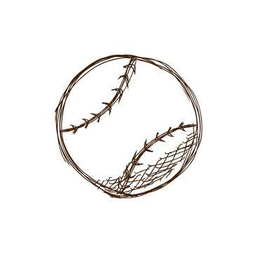 recommend clip art: a baseball sketch. vector illustration