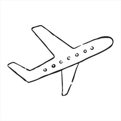 Airplane doodle icon