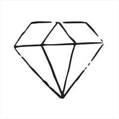 Hand drawn doodle diamond.Perfect for invitation
