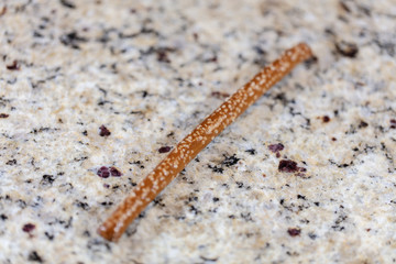Pretzel Stick on Granite Counter Top