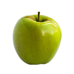 Green apple on a white background. Isolated object.