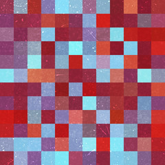 Seamless geometric checked pattern. Ideal for printing onto fabric and paper or decoration. Red, brown, blue colors.