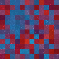 Seamless geometric checked pattern. Ideal for printing onto fabric and paper or decoration. Red, blue colors.