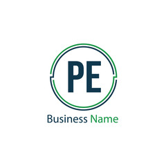 Initial Letter PE Logo Template Design