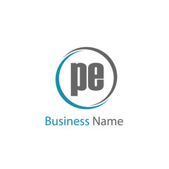 Initial Letter PE Logo Template Design