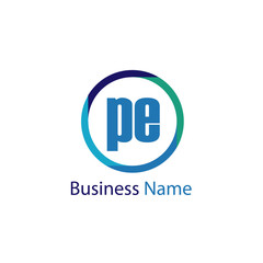 Initial Letter PE Logo Template Design