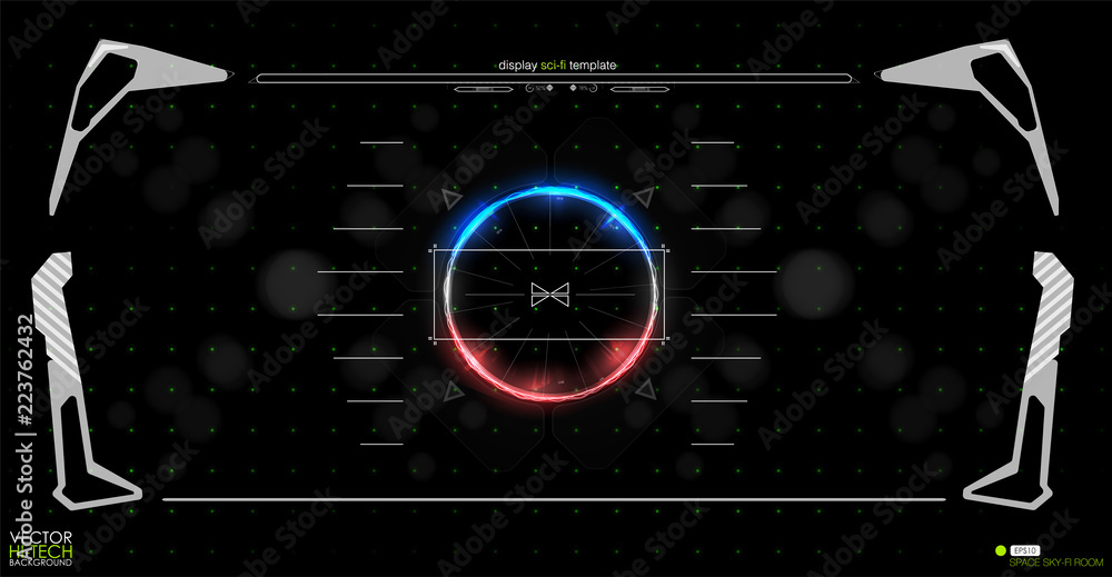 Poster head-up display elements for the web and app. virtual technology background. futuristic user interfa