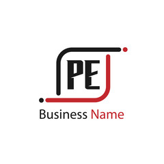 Initial Letter PE Logo Template Design