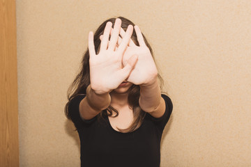 Stop sexual harassment of women. Violence in family relationships.