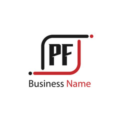 Initial Letter PF Logo Template Design
