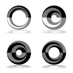 Circle design elements. Abstract icons set.