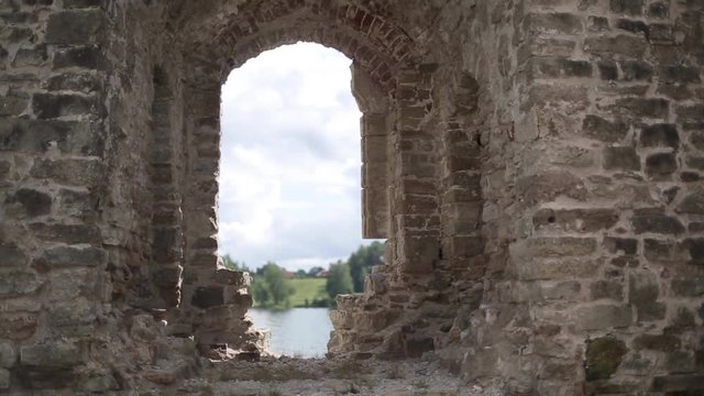 Ruins of the old fortress castle in Latvia