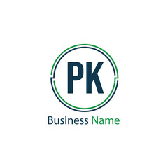Initial Letter PK Logo Template Design