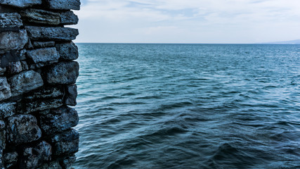 Sea wall stopping the waves