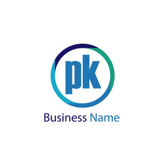 Initial Letter PK Logo Template Design