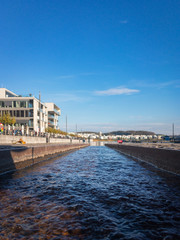 Naklejka premium Inlet to Phoenixsee in Dortmund, Germany