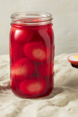 Preserved Pink Pickled Eggs
