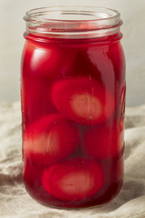 Preserved Pink Pickled Eggs