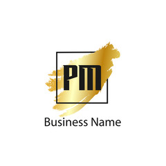 Initial Letter PM Logo Template Design