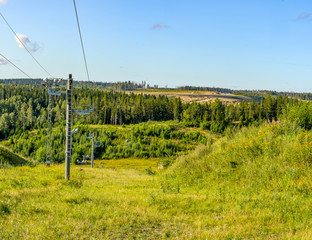 Ski resort "Igor" in the Leningrad region in the summer.  Summer slopes.