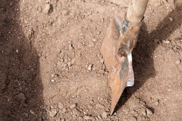 Shovel in sand