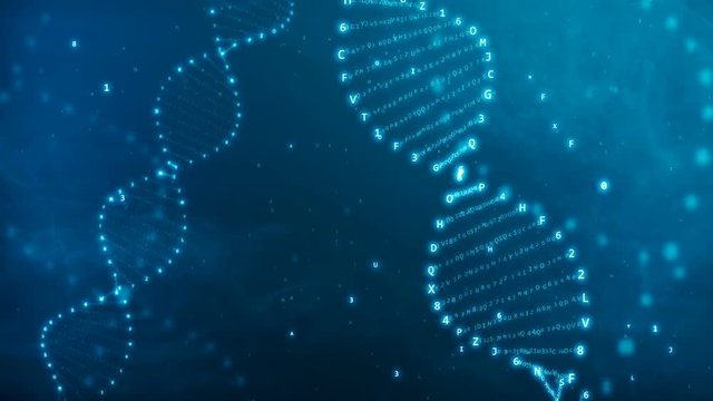 Seamless animation of DNA rotation from hexadecimal code