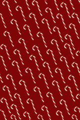 Candy Canes pattern on a red background