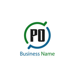 Initial Letter PO Logo Template Design