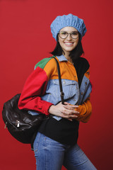 Stylish woman in warm clothes