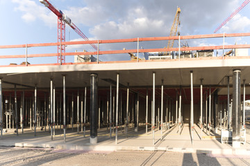Rohbau, Baustelle, Kran