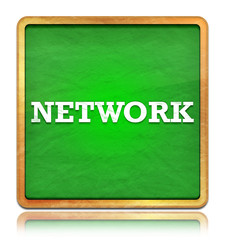 Obraz premium Network green chalkboard square button