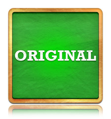 Fototapeta premium Original green chalkboard square button