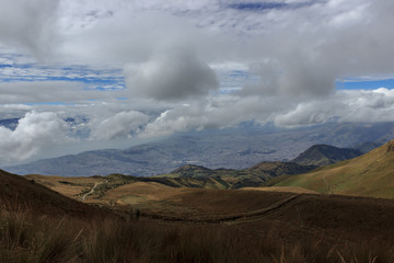 View from ruca pichincha over quito, ecuador