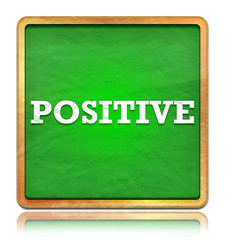 Positive green chalkboard square button