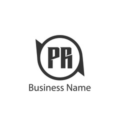 Initial Letter PR Logo Template Design