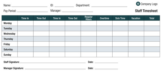 Time Sheet Table Template