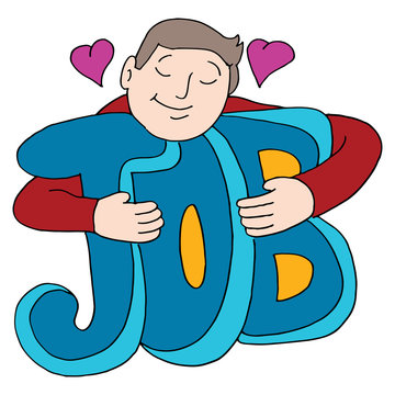 man hugging blue job with hearts clip art preview